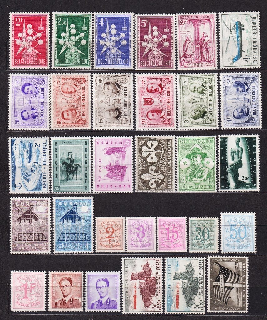 België 1957 compleet jaar, Ophalen, Postfris, Spoor van plakker
