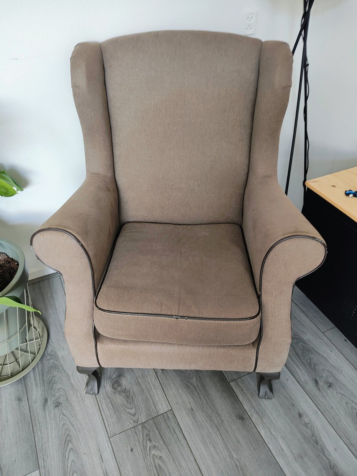 Comfortabele fauteuil - beige stof, Ophalen, Gebruikt, Klassiek, Comfortabel, 75 tot 100 cm