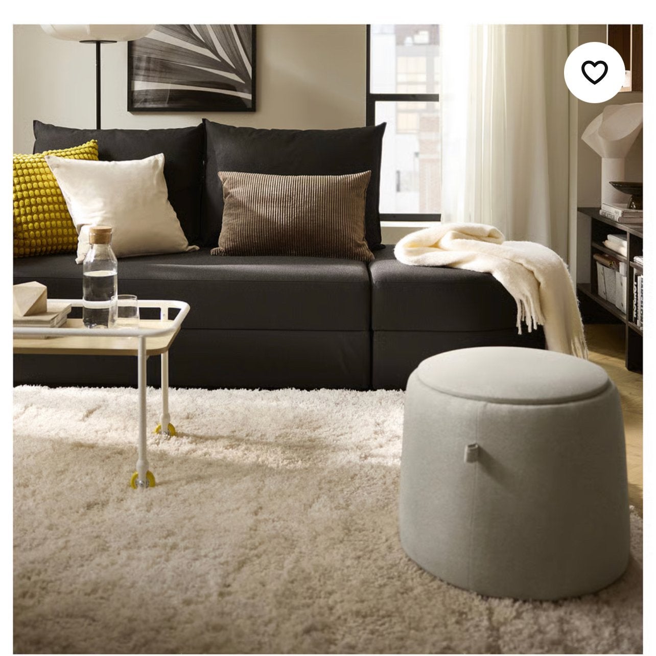 IKEA VOLLERSLEV hoogpolig vloerkleed, 200x300 cm, Ophalen, Zo goed als nieuw, 200 cm of meer, Crème