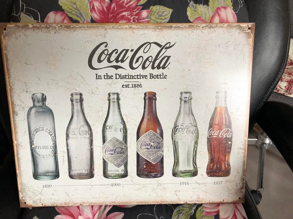 Blik bord coca cola, Ophalen of Verzenden, Zo goed als nieuw, Reclamebord