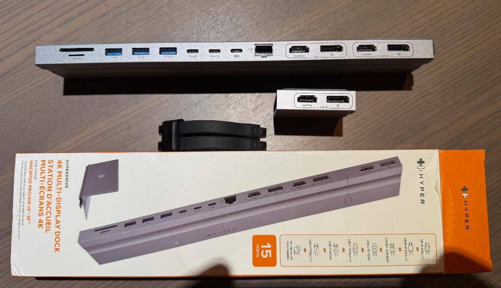 Hyperdrive 4K Multi Display Dock Macbook Pro/Air, Computers en Software, Dockingstations, Zo goed als nieuw, Docking station, Laptop