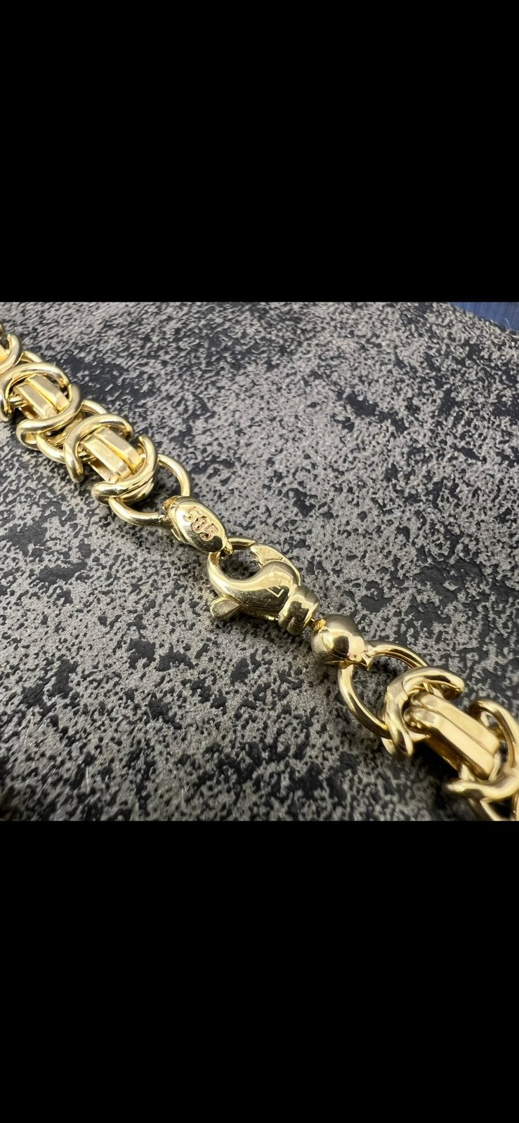 14k gouden ketting platte koningsketting, Ophalen of Verzenden, Nieuw, Goud