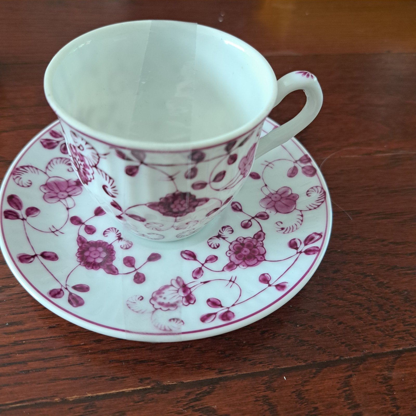 4 x  Handgeschilderde Kop en Schotels - Purper Decor, Ophalen of Verzenden