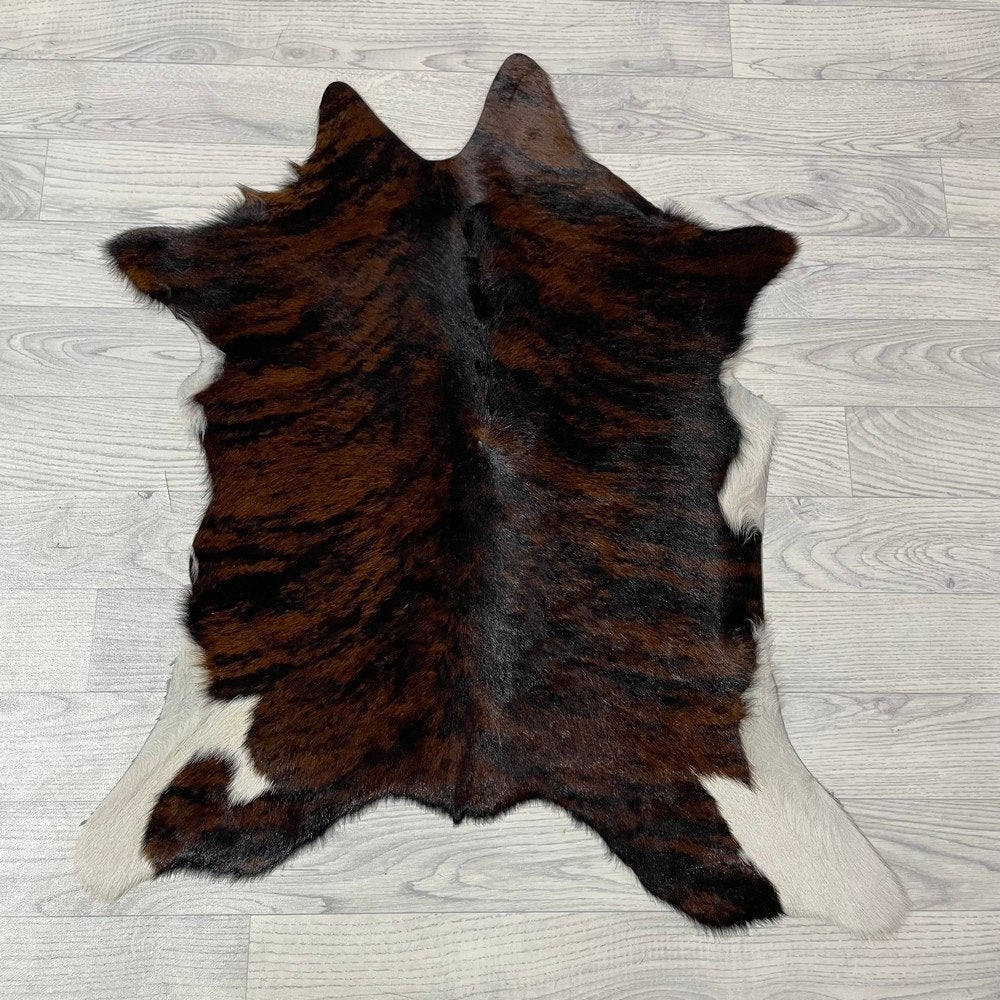 Kalfshuid tricolor bruin zwart wit 90x75cm | Lederstore, Huis en Inrichting, Nieuw, Overige vormen, Zwart, 50 tot 100 cm