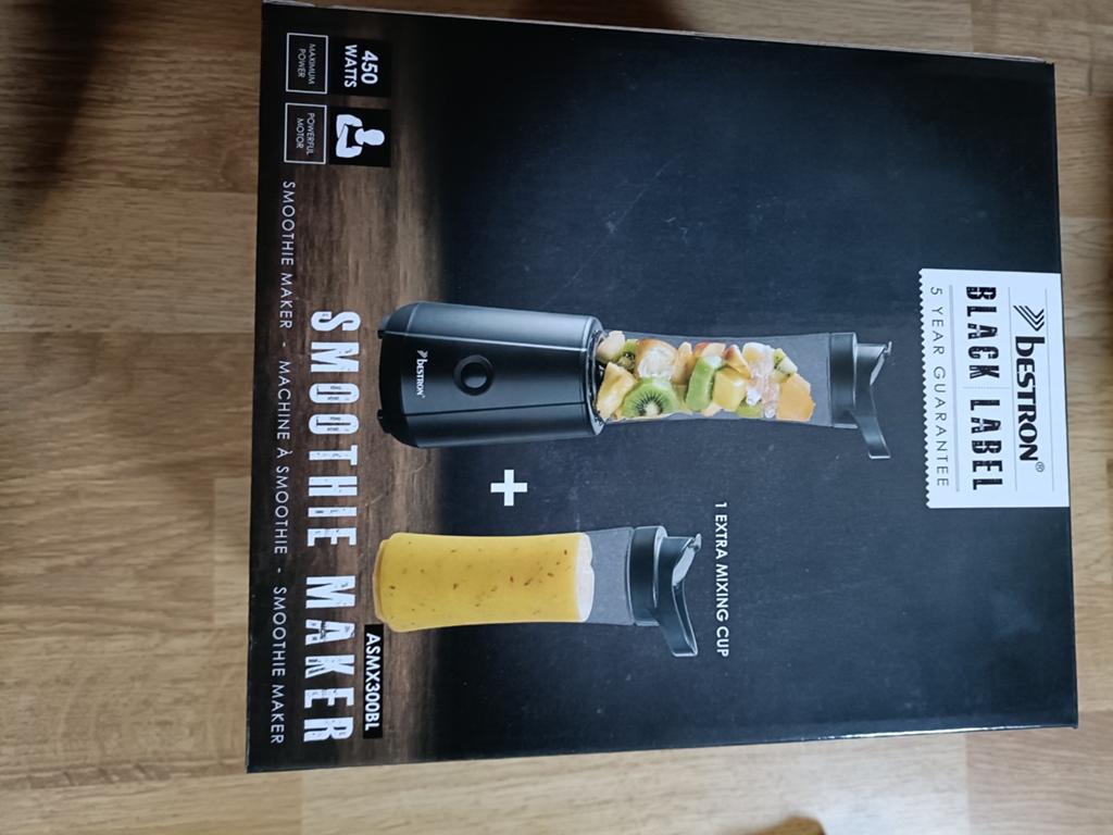 Bestron Smoothie Maker ASMX300BL - 450W met extra cup, Ophalen of Verzenden, Nieuw, Blender to go