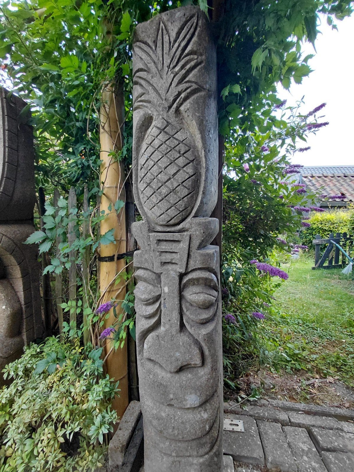 Massieve Tiki Totem van Greenstone, Ophalen, Steen, Gebruikt, Www.ibizasfeer.nl