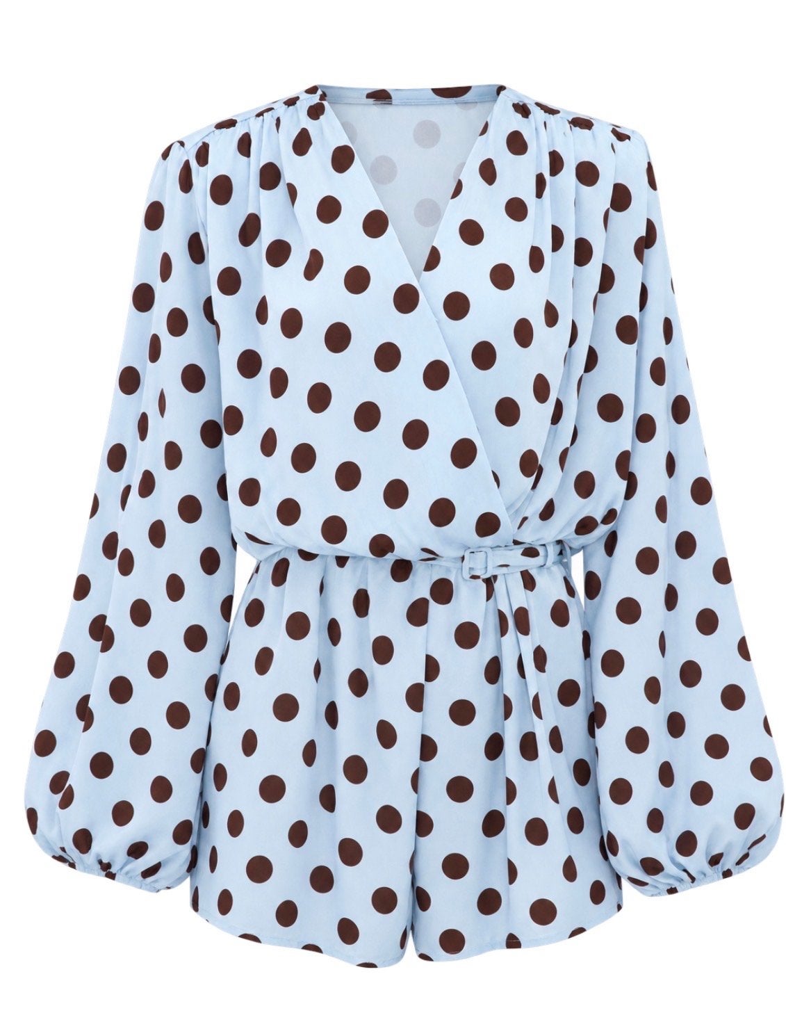 Stijlvolle playsuit met polkadot print, Kleding | Dames, Ophalen of Verzenden, Zo goed als nieuw, Maat 46/48 (XL) of groter, Blauw
