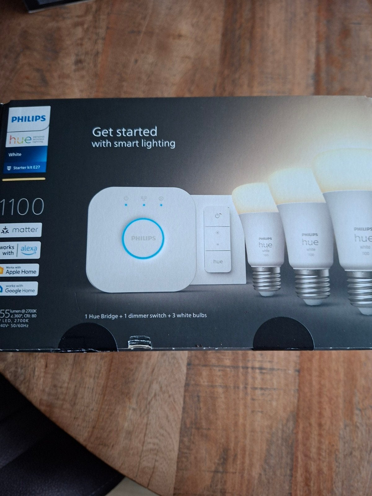 Philips Hue White Starter Kit E27 - Smart Verlichting nieuw, Ophalen, Wit, Dimbaar, Nieuw