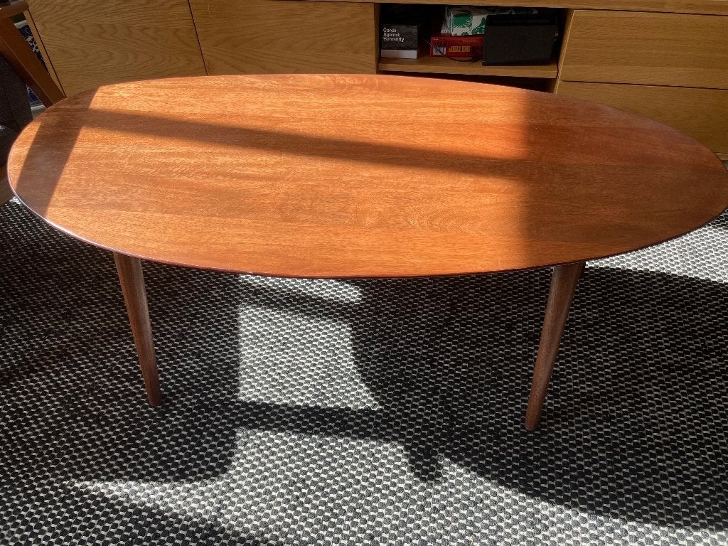 Zara Home Bevelled Wooden Coffee Table / Salontafel, Ophalen, Gebruikt, 100 tot 150 cm, Ovaal