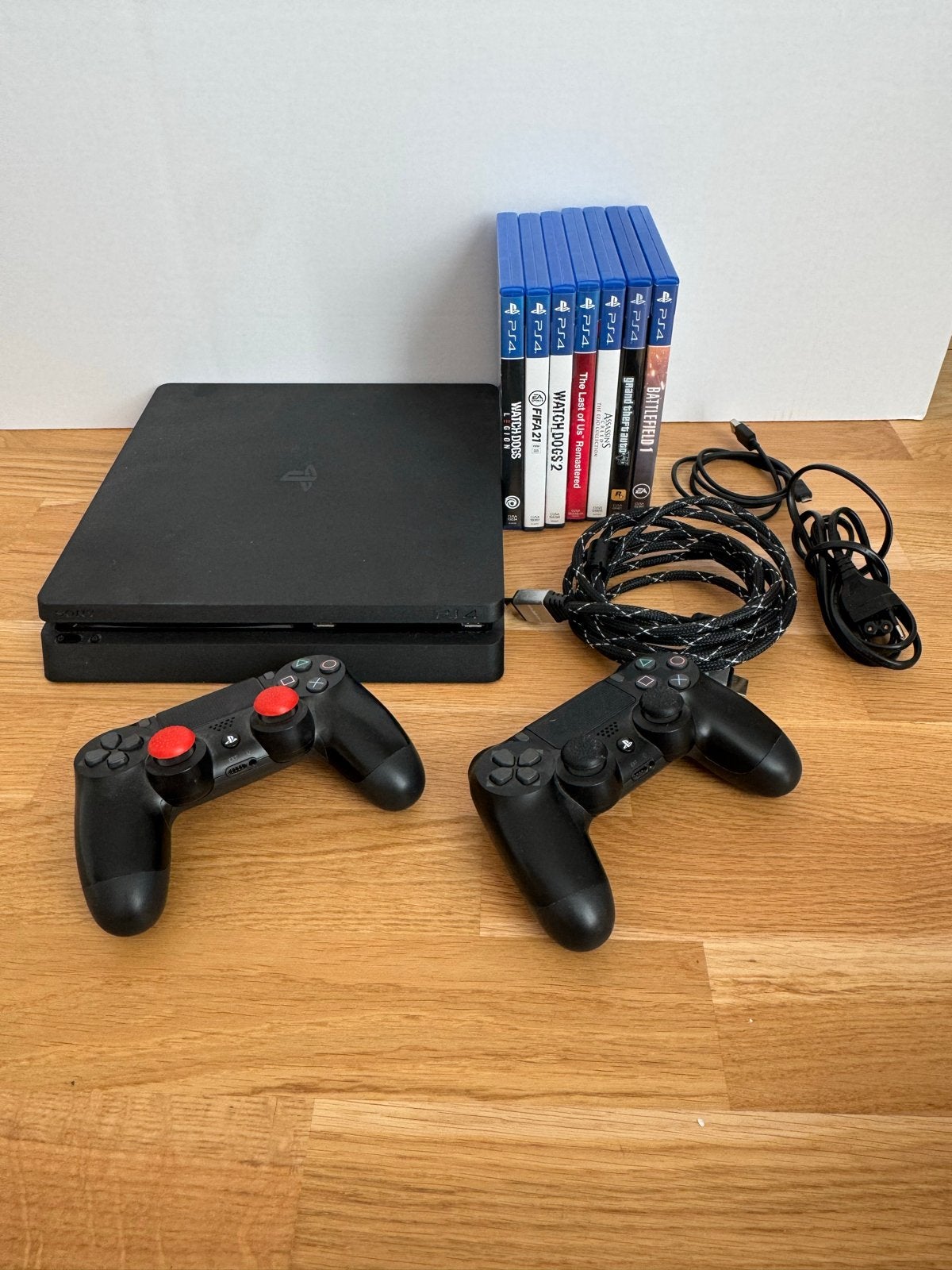 PlayStation 4 1TB met 2 controllers en 7 games, Ophalen, Met 2 controllers, 1 TB, Slim
