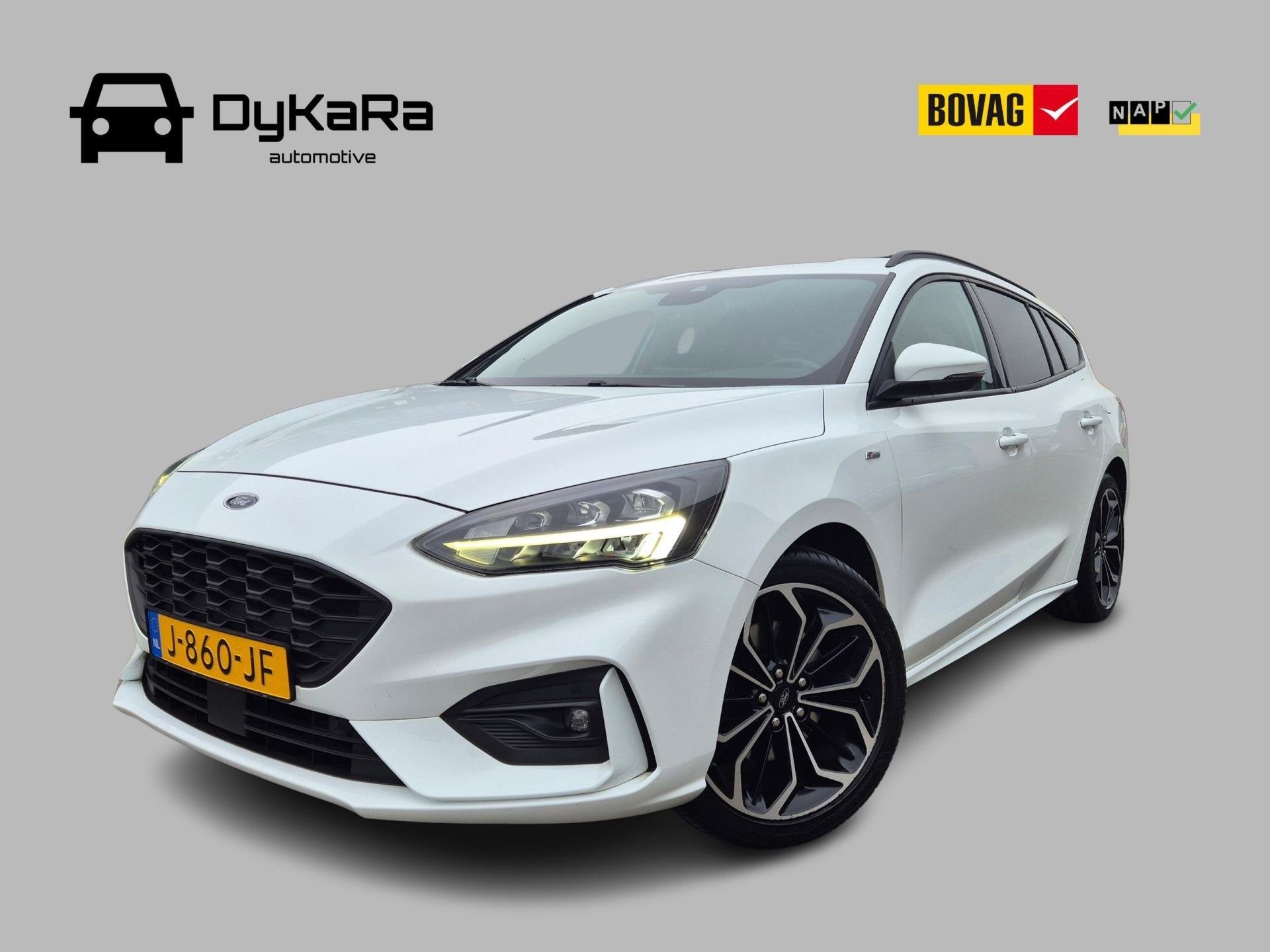 Ford Focus Wagon 1.0 EcoBoost ST Line Business LED, Navi, Gebruikt, 1283 kg, Wit, Origineel Nederlands
