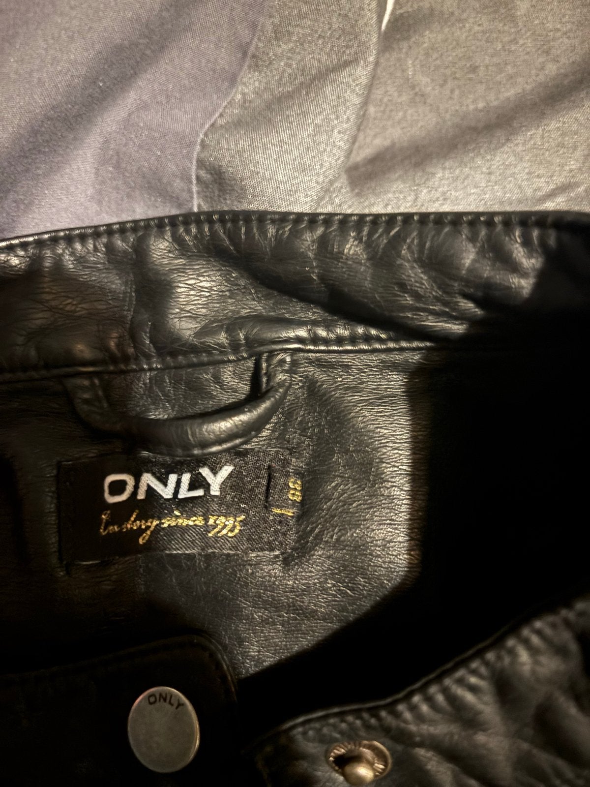 ONLY Zwart Leren Jasje - Maat 38, Kleding | Dames, Ophalen of Verzenden, Zo goed als nieuw, Maat 38/40 (M), Zwart