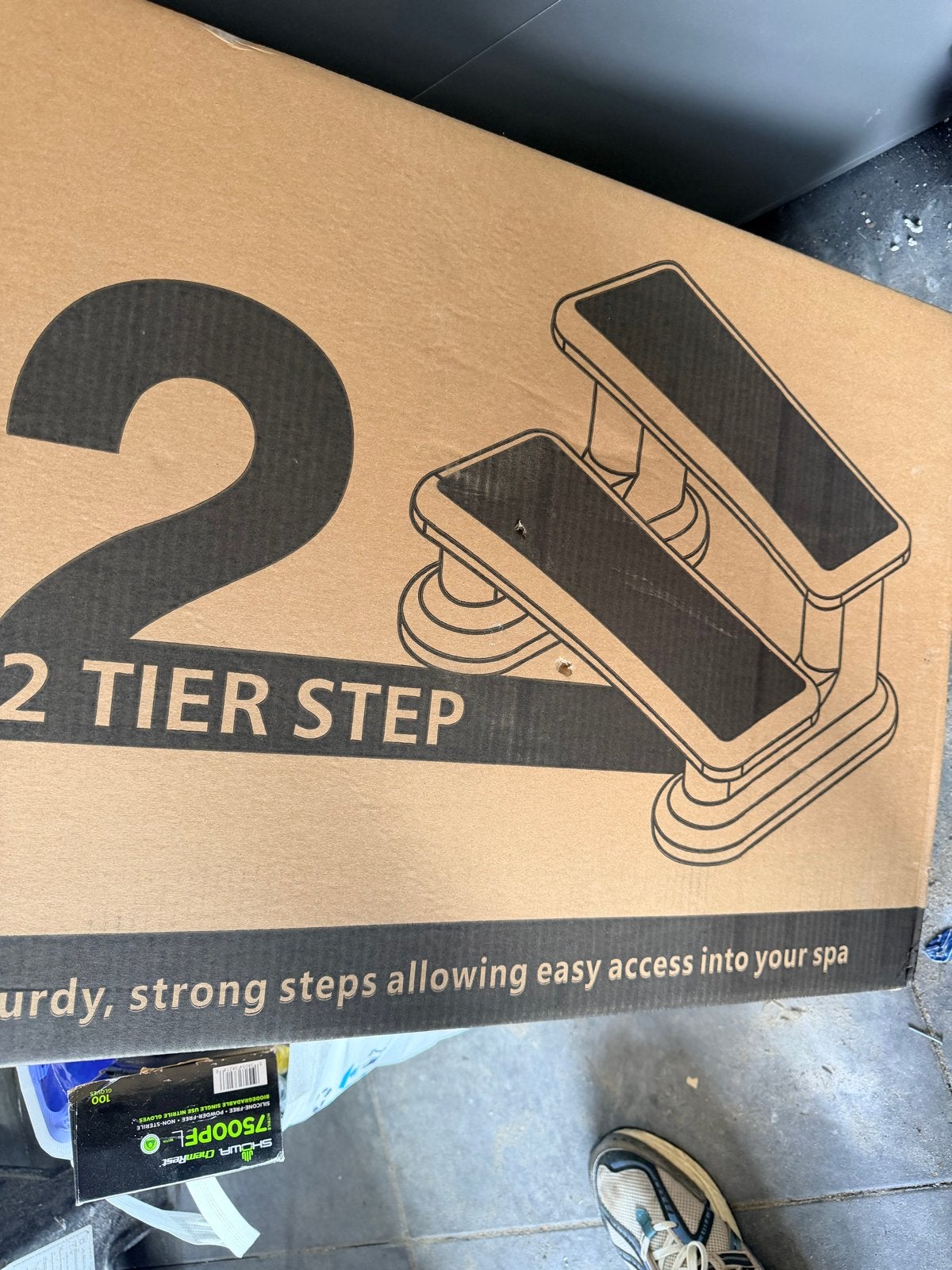 2 Tier Step - Spa Toegangstrap (Eikenkleur)
