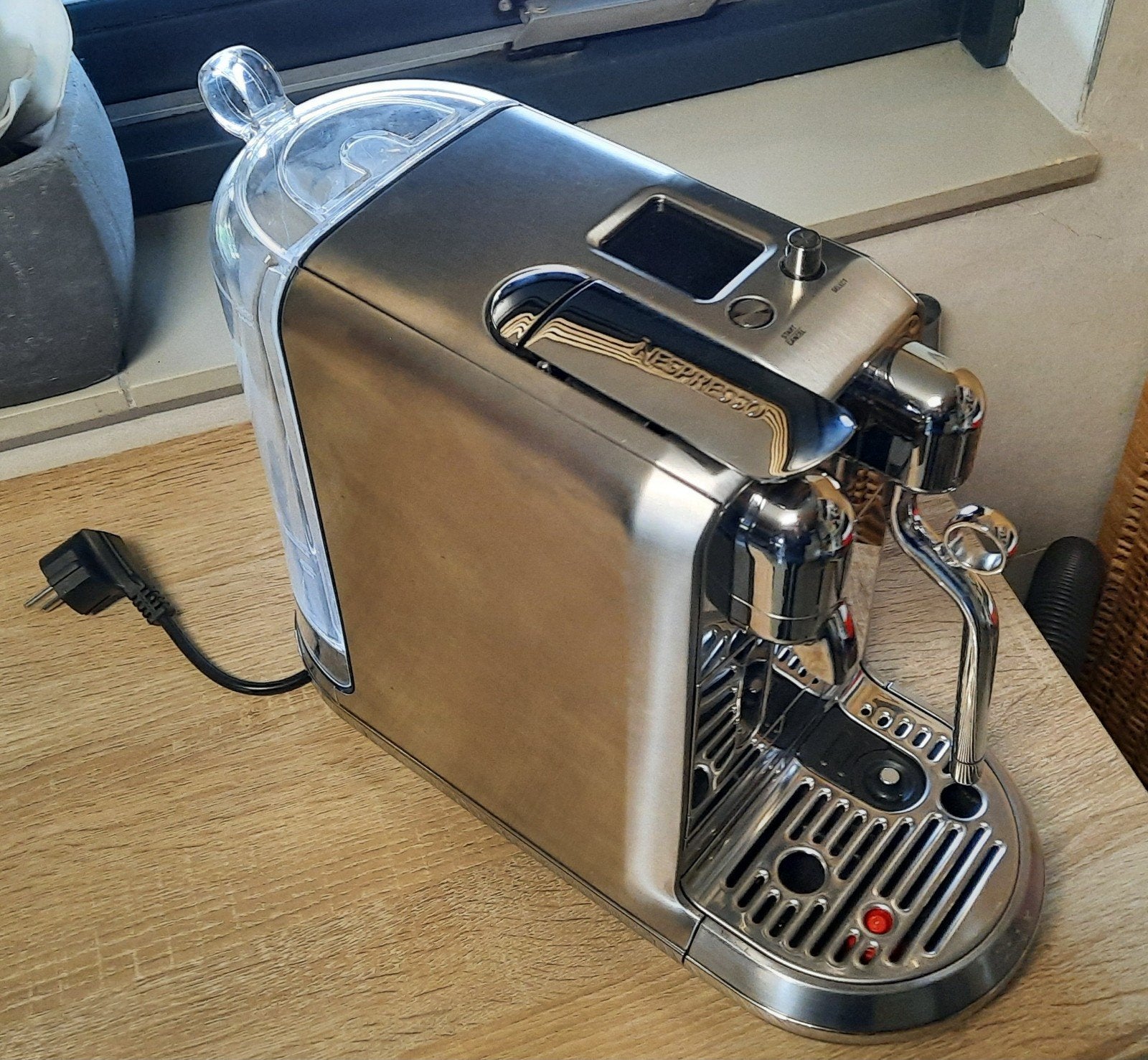Sage Creatista Plus (RVS) Nespresso machine, Ophalen, Koffiepads en cups, Gebruikt, Espresso apparaat