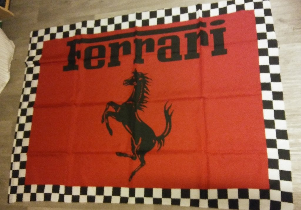 Ferrari paard logo vintage formule 1 auto vlag auto's, Verzenden, Zo goed als nieuw, Auto's