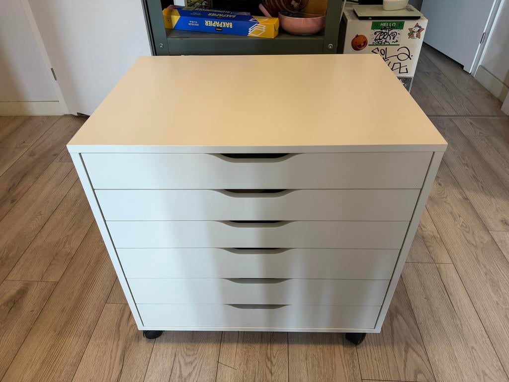 IKEA Alex ladeblok op wielen - wit, Overige materialen, Gebruikt, Minder dan 100 cm, 25 tot 50 cm