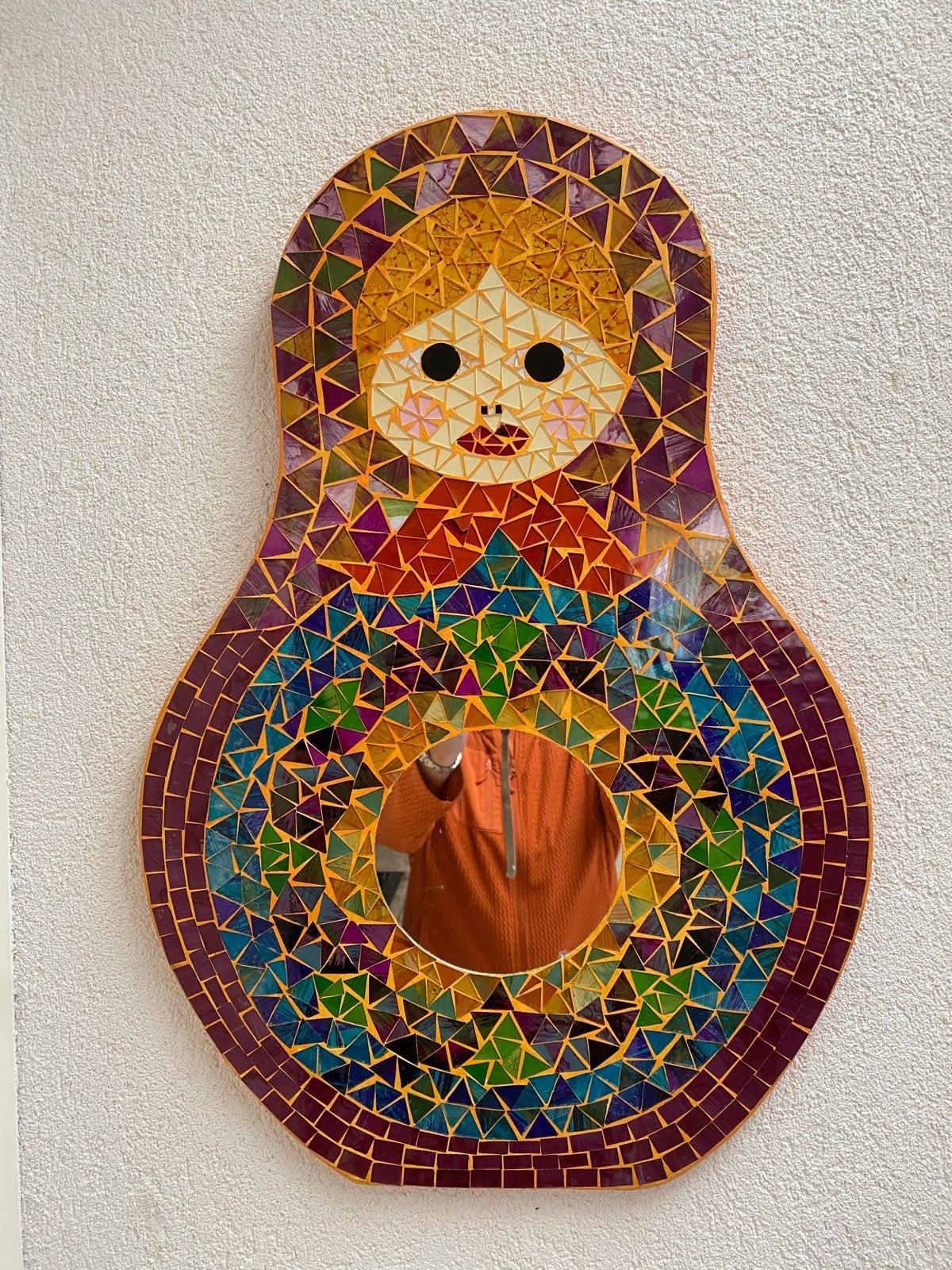 mozaïek spiegel in Matroesjka-vorm, Minder dan 50 cm, Ophalen of Verzenden, Zo goed als nieuw, Minder dan 100 cm