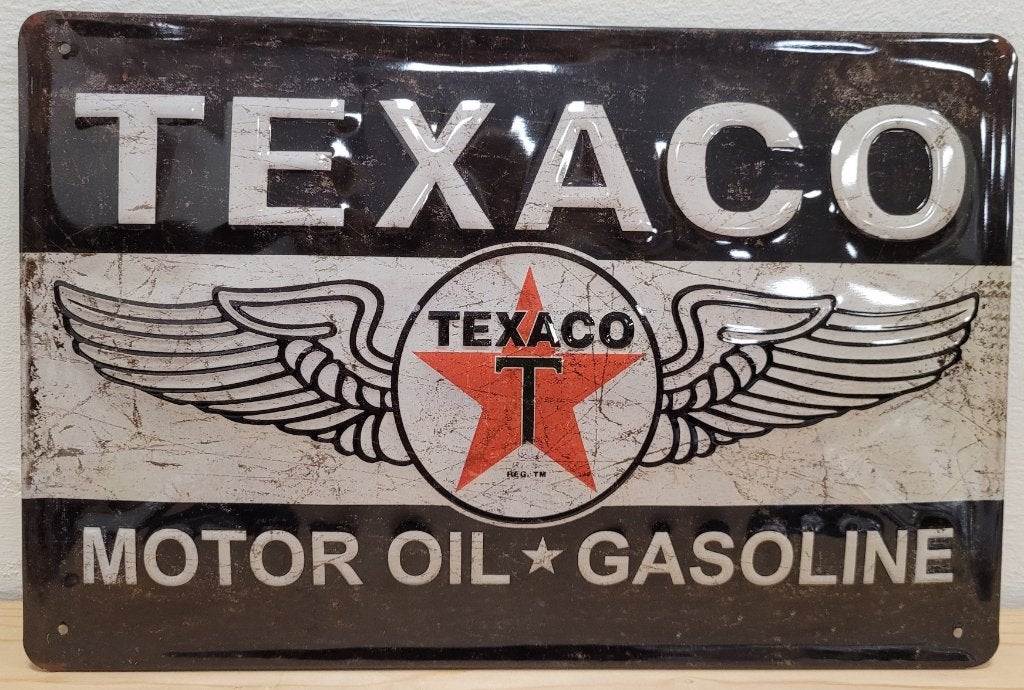 Texaco Motor Oil Gasoline reclamebord van metaal wandbord, Verzamelen, Merken en Reclamevoorwerpen, Reclamebord, Info@deconoord.nl