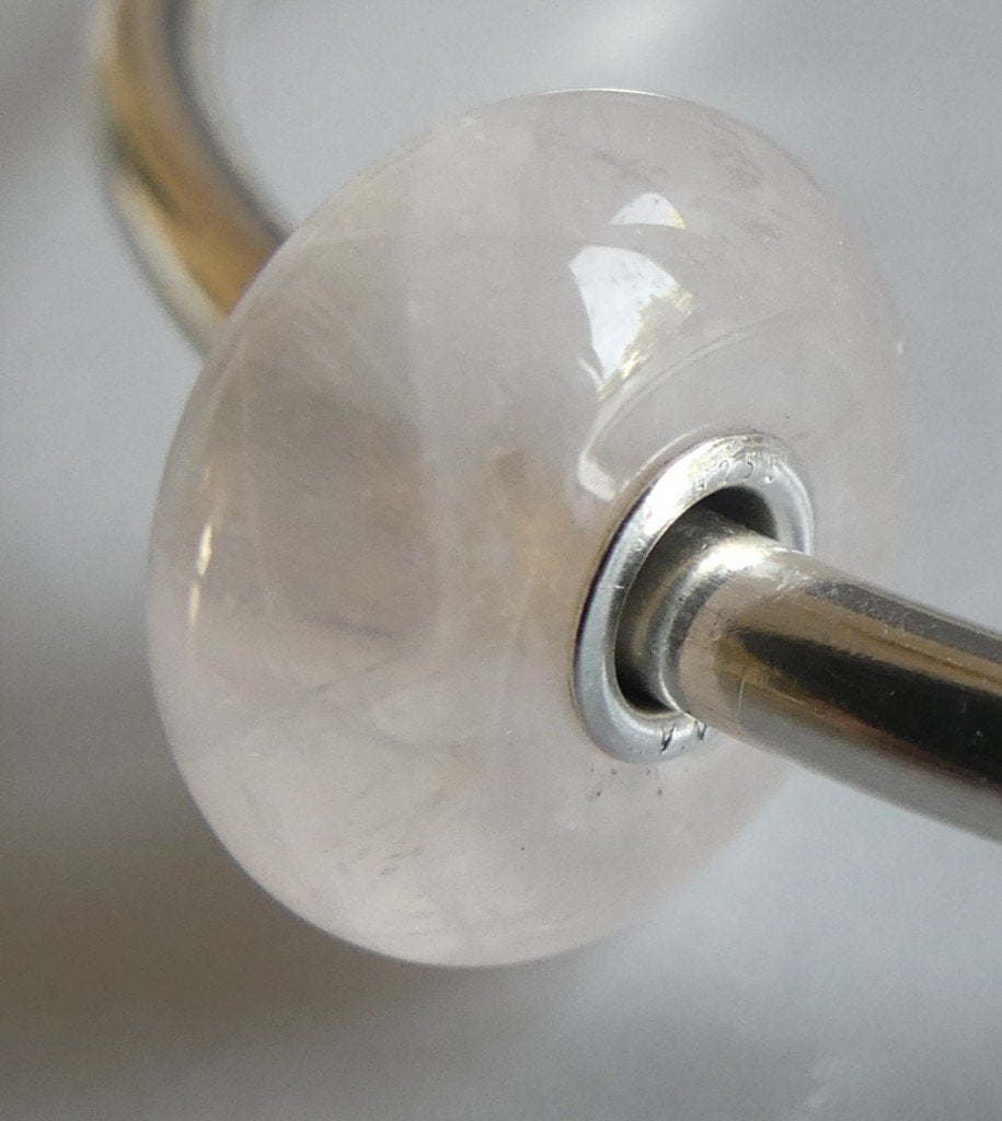 Trollbeads ROZENKWARTS, ROND edelsteen (van hart en liefde), Sieraden, Tassen en Uiterlijk, Bedels, Zo goed als nieuw, Trollbeads