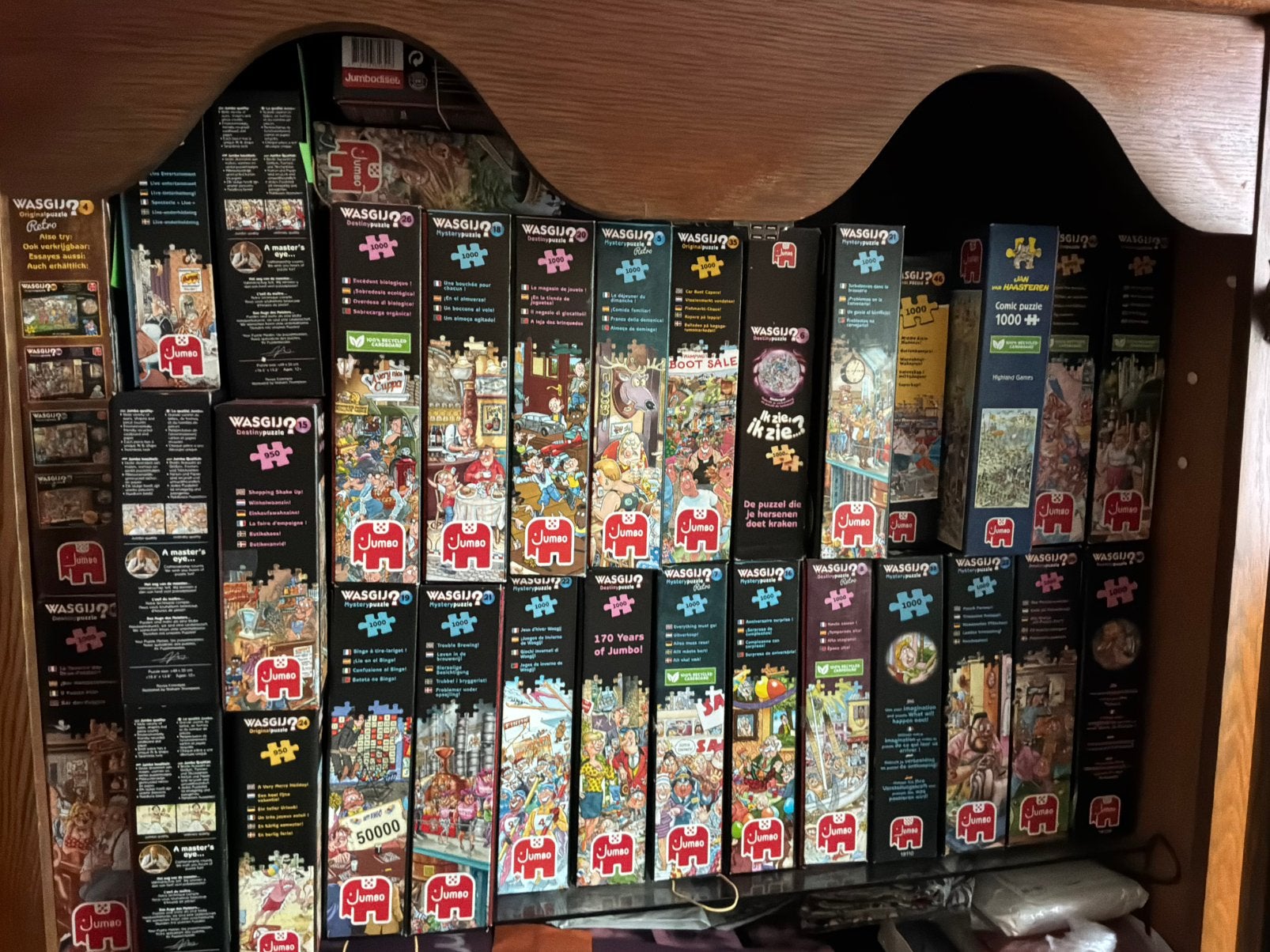 Wasgij puzzels zgan en uiteraard compleet, Ophalen, 500 t/m 1500 stukjes, Zo goed als nieuw, Legpuzzel