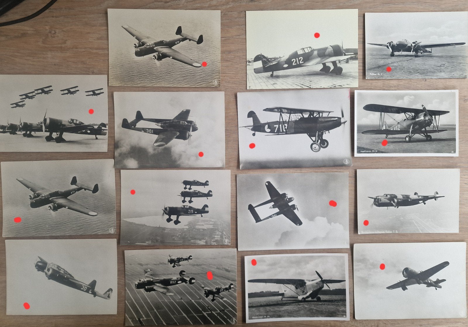 fotokaarten Fokker D21 Fokker G1 Fokker T5 Fokker T9, Verzamelen, Ophalen of Verzenden, Kaart, Foto of Prent