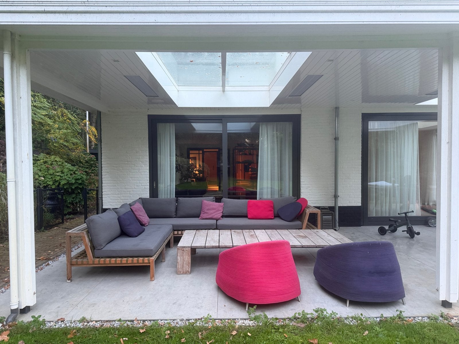 Comfortabele complete loungeset met tafel en stoelen, Tuin en Terras, Ophalen, Gebruikt, Meer dan 8 zitplaatsen, Loungeset
