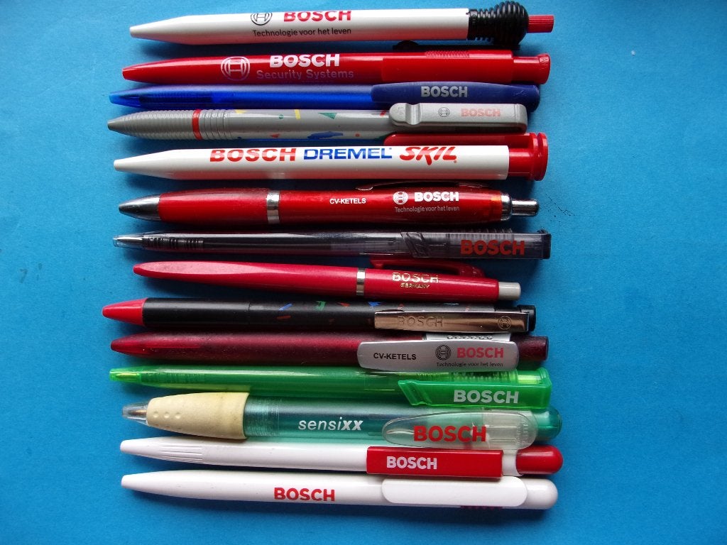 14 BOSCH Reclamepennen, Verzamelen, Overige merken, Balpen, Ophalen of Verzenden, Zo goed als nieuw