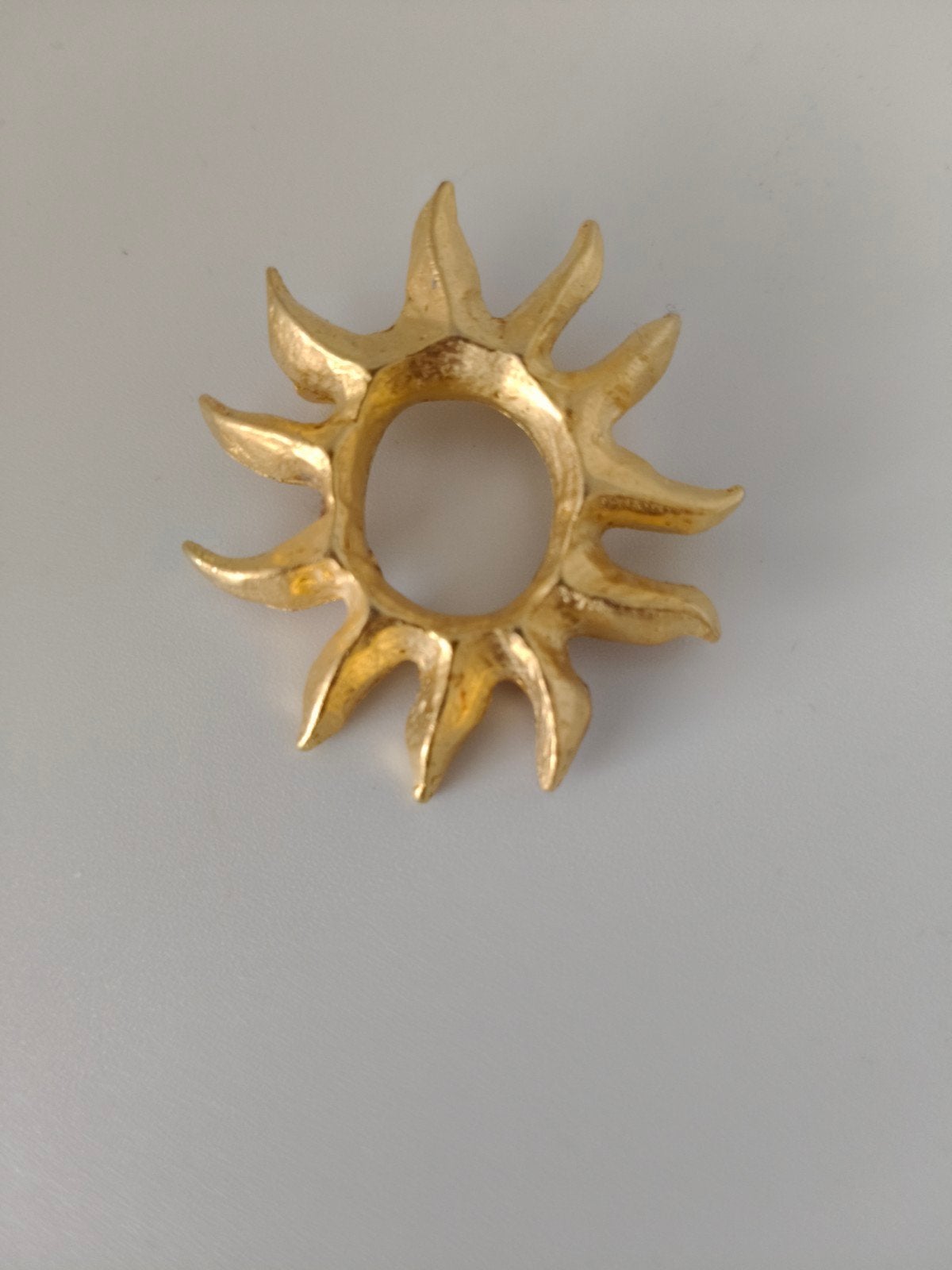 Vintage Lancôme Paris vergulde zon-broche jaren '80, Overige materialen, 4 tot 7 cm, Gebruikt, Ophalen of Verzenden