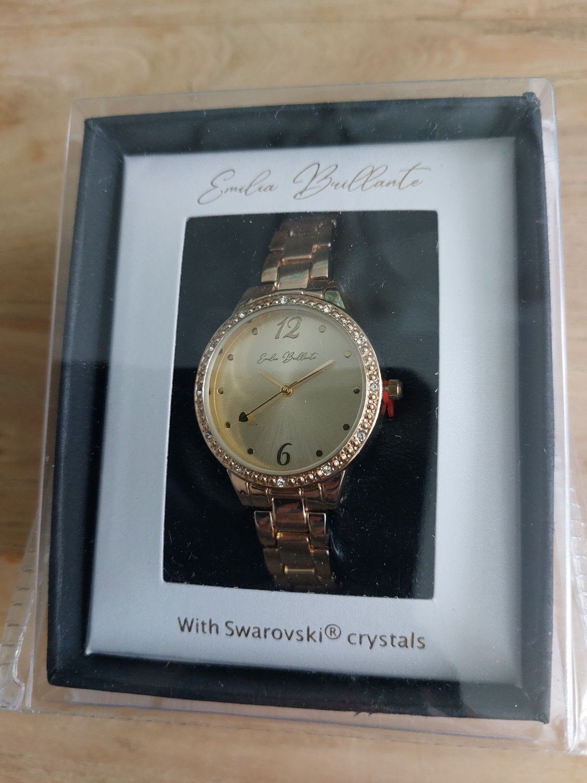 Emilia Brillante Dameshorloge met Swarovski Kristallen, Overige materialen, Polshorloge, Overige materialen, Nieuw