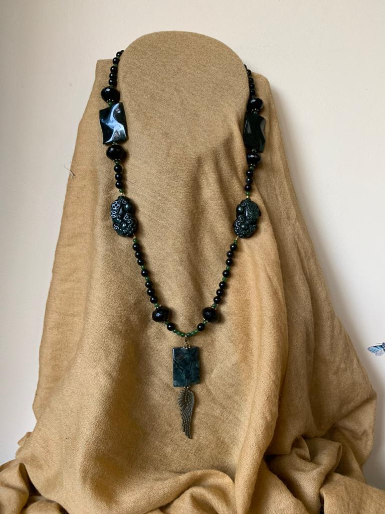 Jade pixiu amulet beschermt welvaart succes magie uniek, Sieraden, Tassen en Uiterlijk, Kettingen, Nieuw, Ophalen of Verzenden