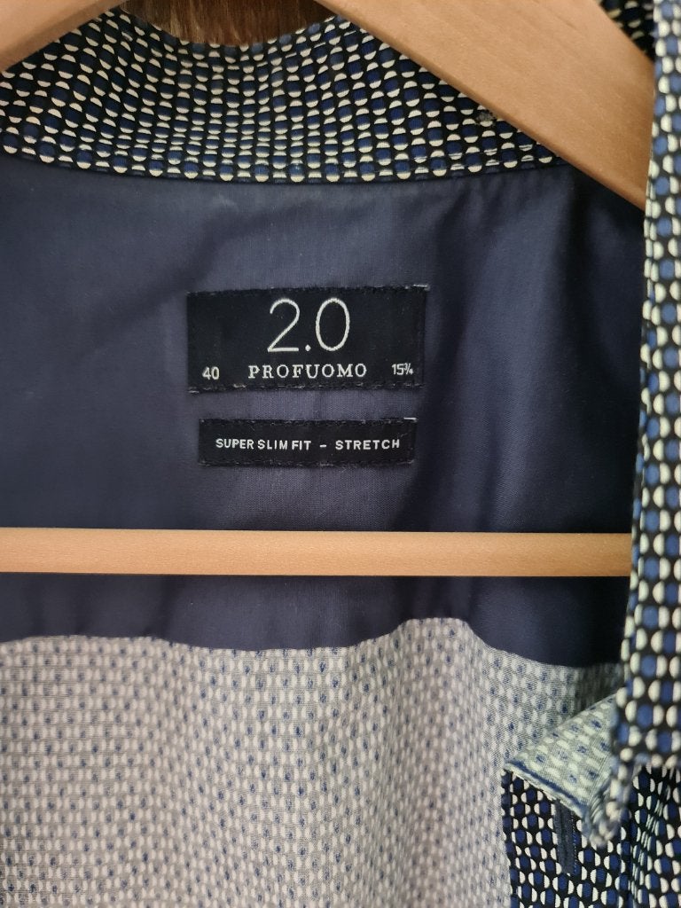 Overhemd Profuomo, Blauw, Nieuw, Profuomo, Halswijdte 39/40 (M)
