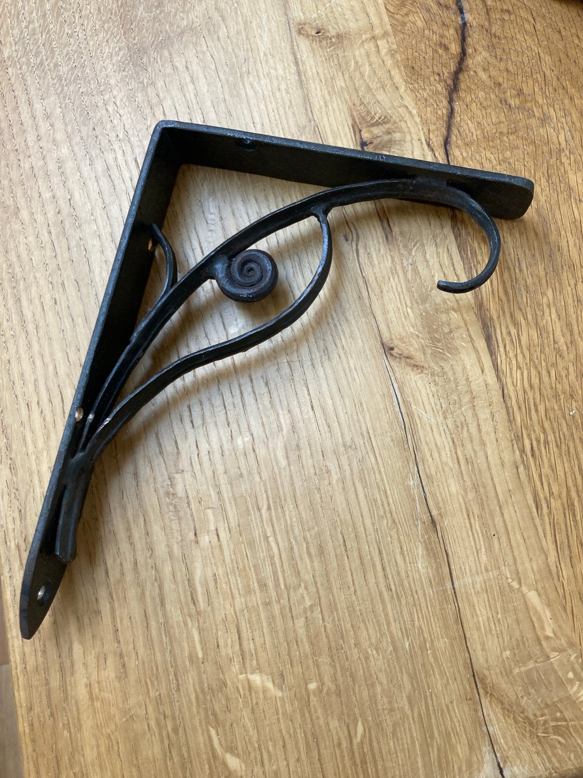 Set van 3 Vintage Zwarte Metalen Plankdragers, Ophalen, Vintage, Metaal, Gebruikt