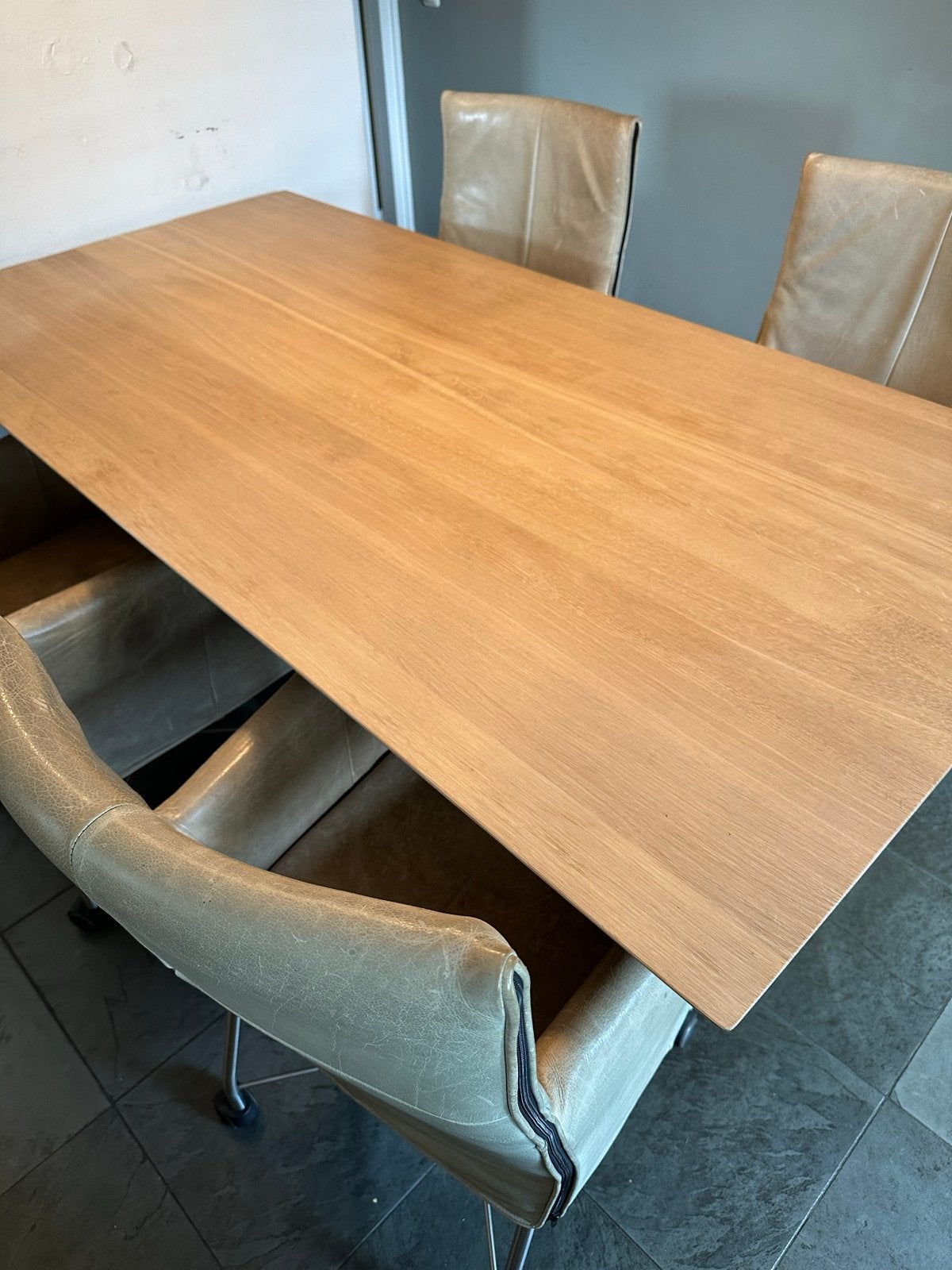 Eettafel van Bert Plantagie (200x100x75) met 4 Charly Montis, Huis en Inrichting, Tafels | Eettafels, Ophalen, Gebruikt, 100 tot 150 cm