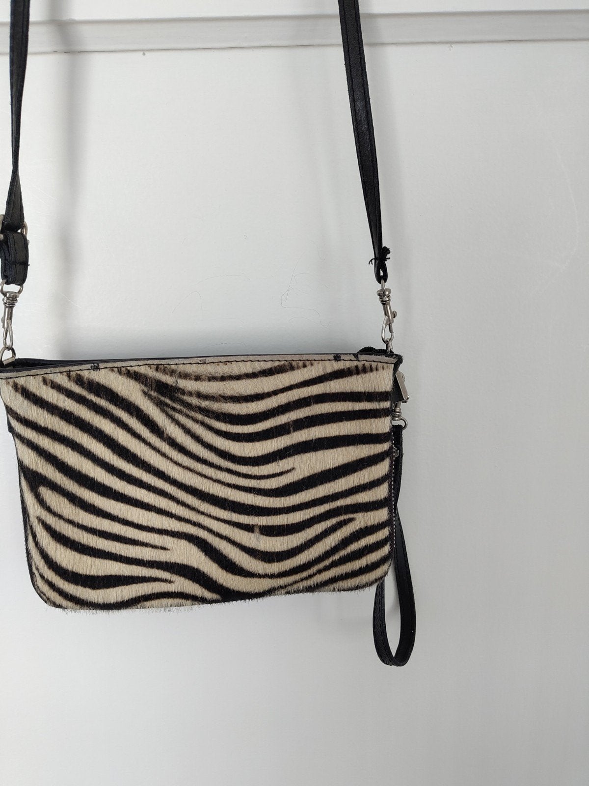Uniek leren tasje Borse in Pelle met zebraprint, Ophalen of Verzenden, Nieuw, Schoudertasje