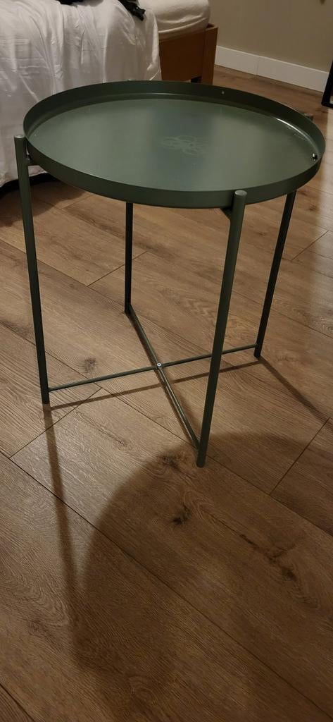 Bijzettafel met dienblad, Ophalen, Rond, Minder dan 55 cm