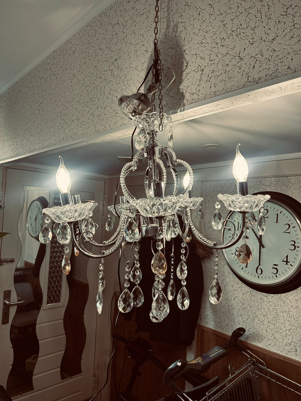 Mooi kristallen hanglamp, Ophalen, Gebruikt