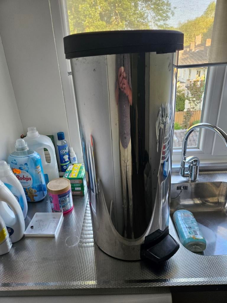 Simplehuman Pedaalemmer - RVS, 40 liter, Ophalen, Gebruikt, Met pedaal, 50 tot 75 cm