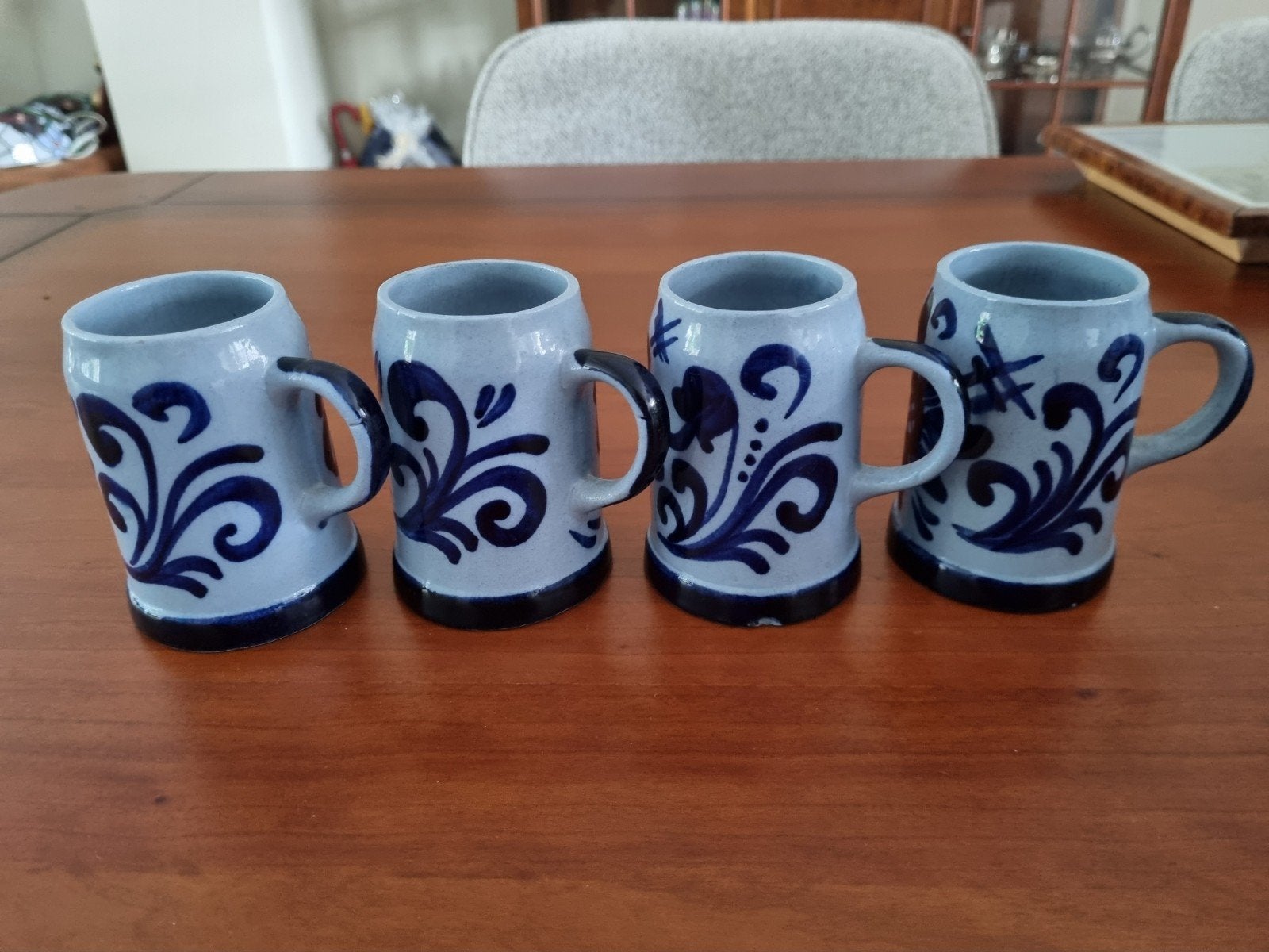 Set van 4 vintage Westerwald bierpullen inhoud 1/8 liter, Ophalen of Verzenden