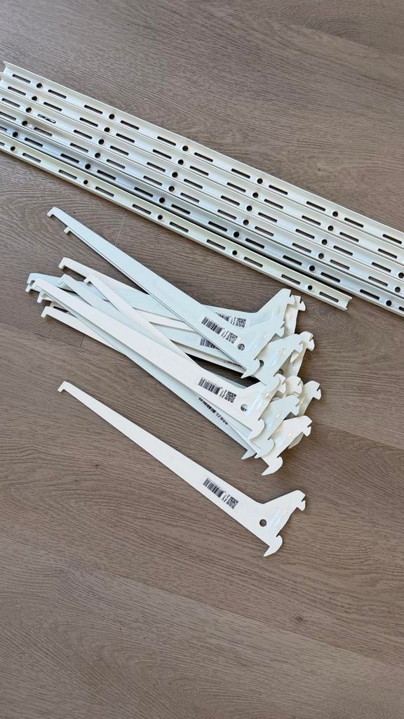 set voor trapkast voorraadkast: rails, dragers en planken, Ophalen, Gebruikt