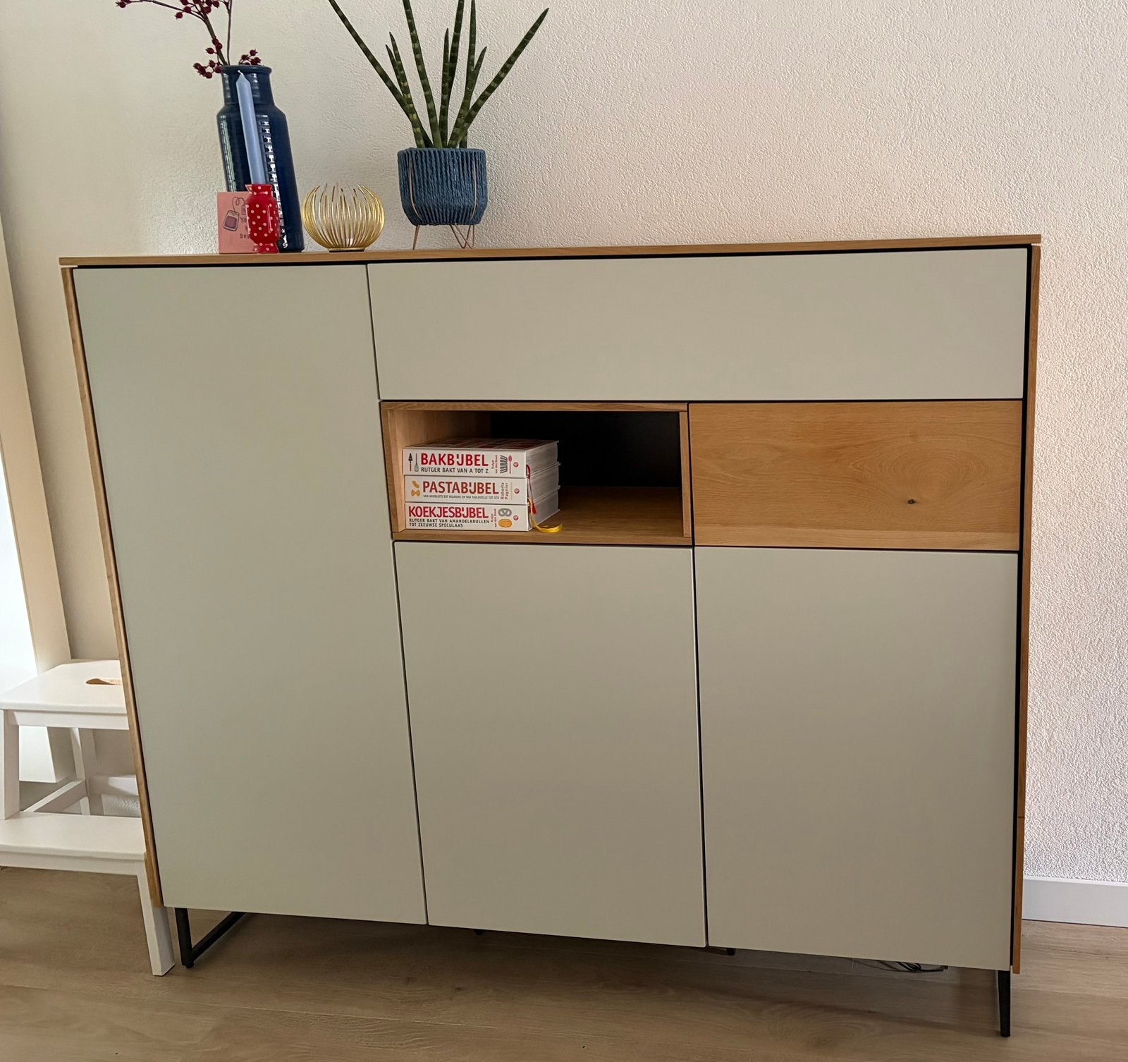 Dressette Xooon Blank eiken/creme 160cm, Ophalen, Zo goed als nieuw, 25 tot 50 cm, 150 tot 200 cm