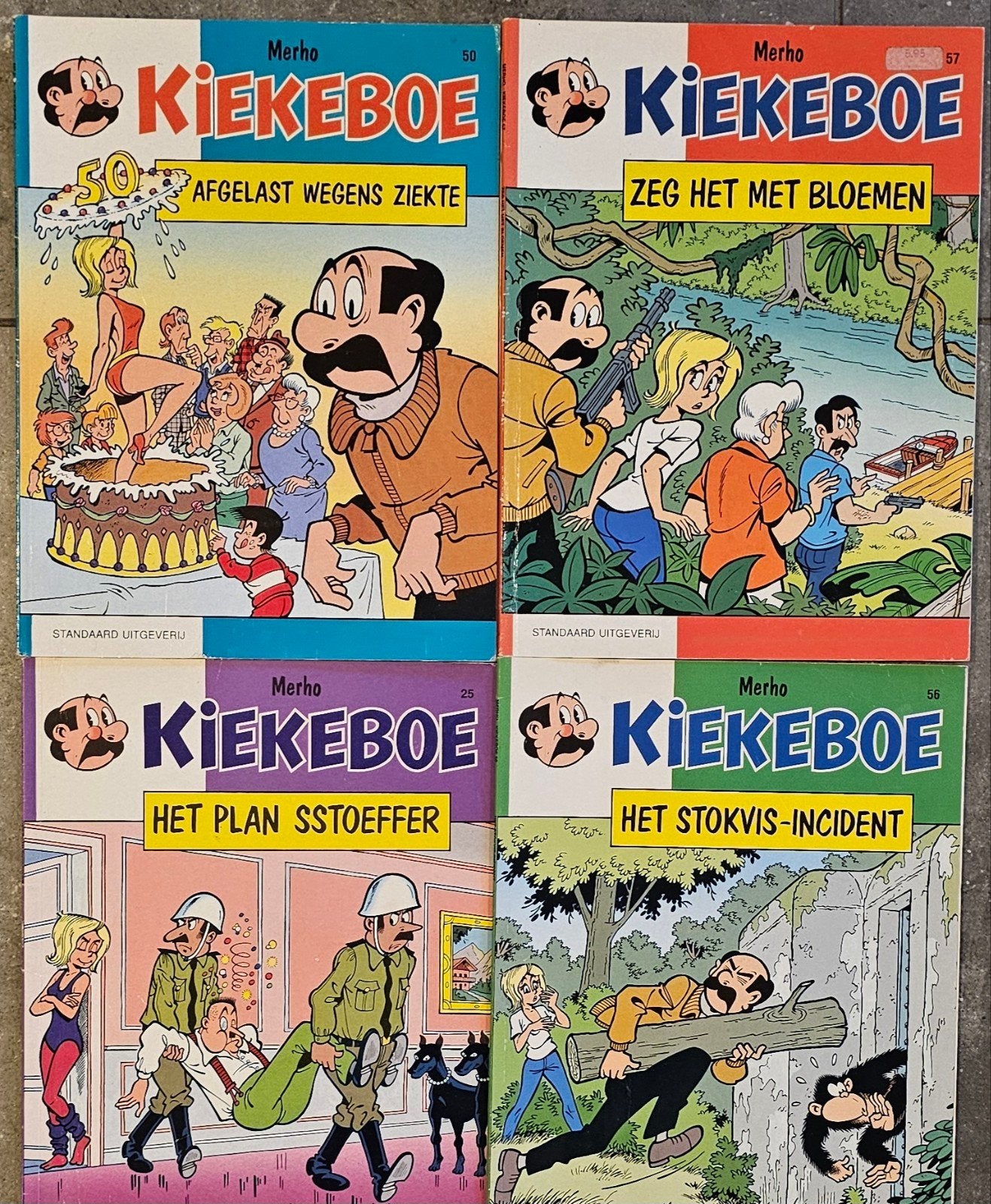 Kiekeboe stripboeken - 4 delen van Merho, Meerdere stripboeken, Ophalen of Verzenden, Gelezen