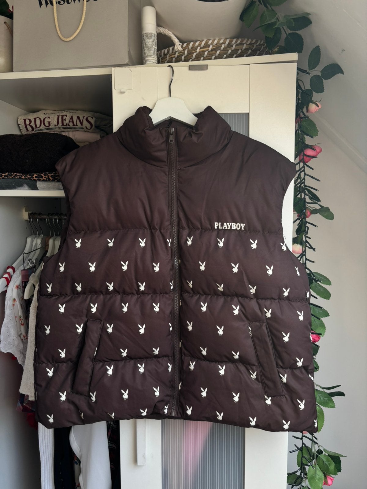 Playboy x Missguided bodywarmer maat S, Ophalen, Zo goed als nieuw, Maat 36 (S), Bruin