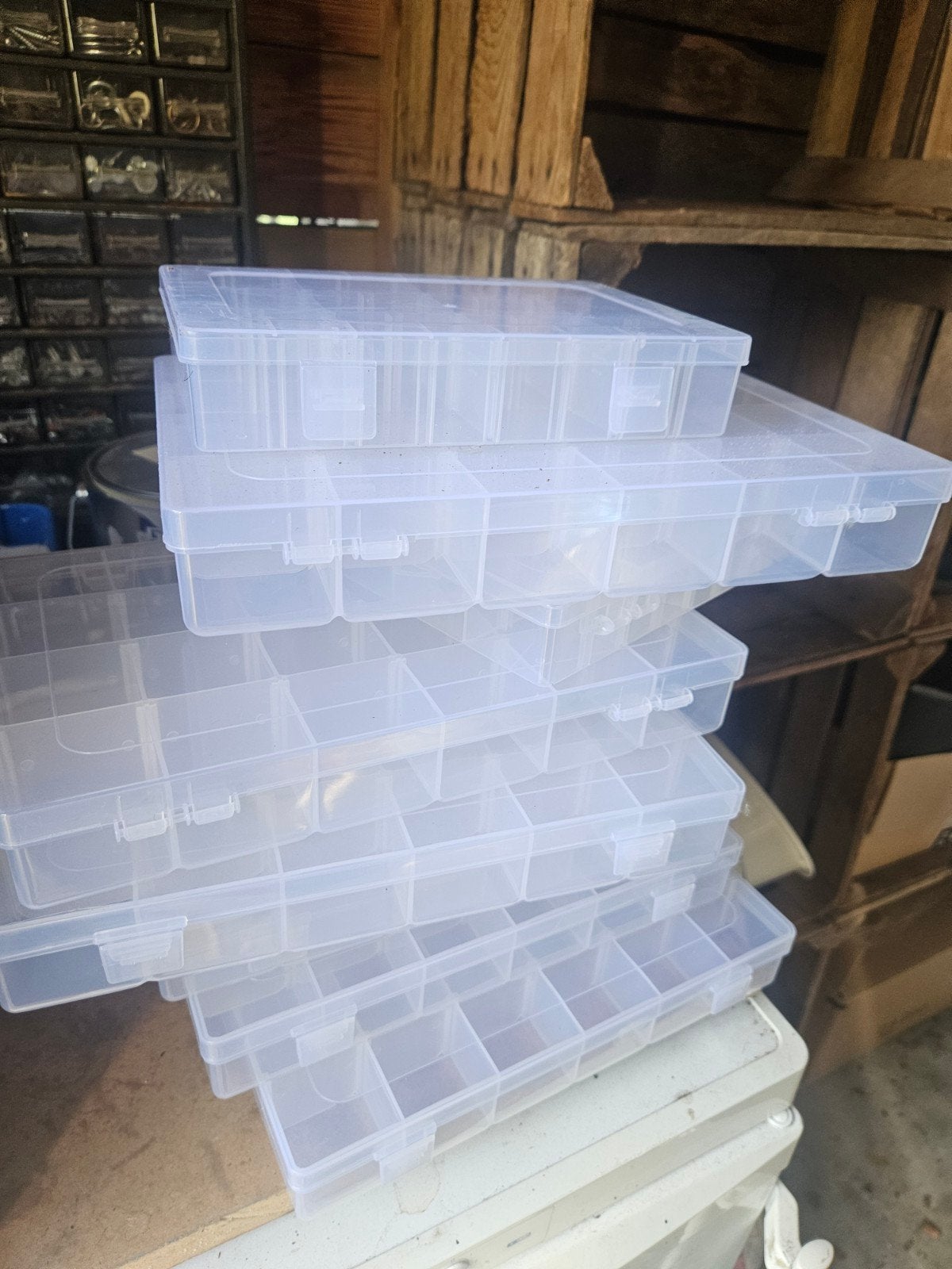 10 transparante Opbergdozen met Vakken, Doos, Minder dan 35 cm, Minder dan 50 cm, Ophalen of Verzenden
