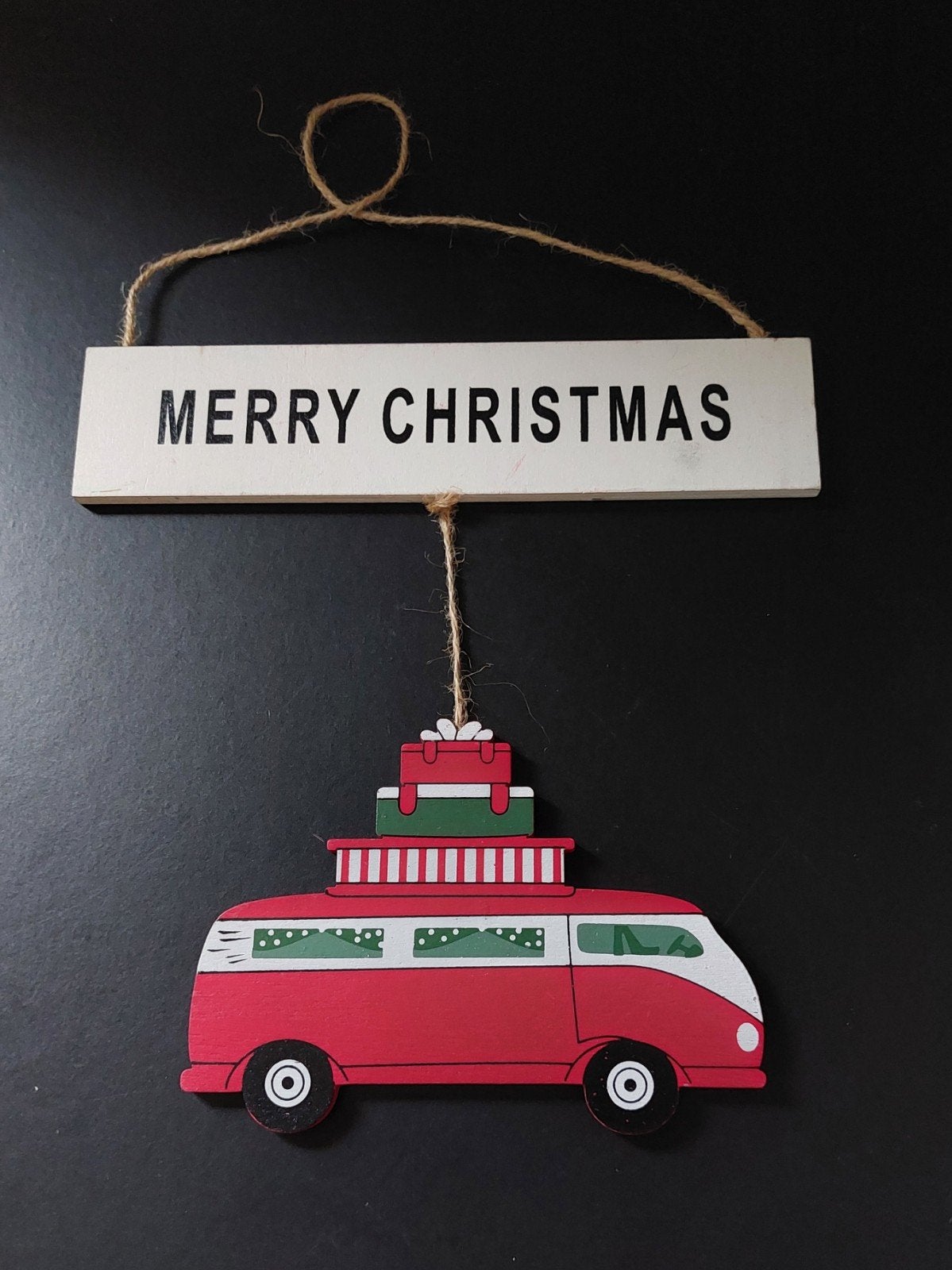 Houten hangbord met Merry Christmas, Diversen, Kerst, Ophalen, Zo goed als nieuw