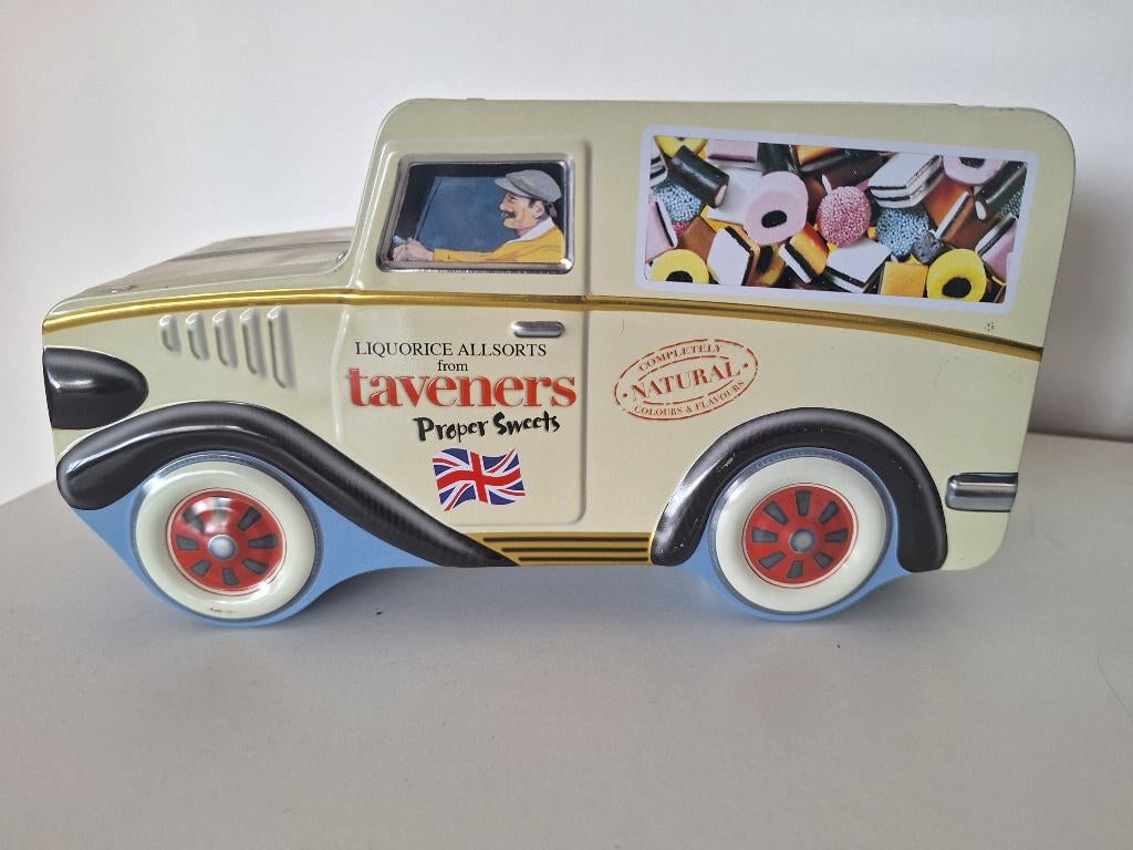 Snoep blik in vorm van: Taveners Proper Sweets bestelwagen, Verzamelen, Blikken, Ophalen of Verzenden, Zo goed als nieuw, Overige