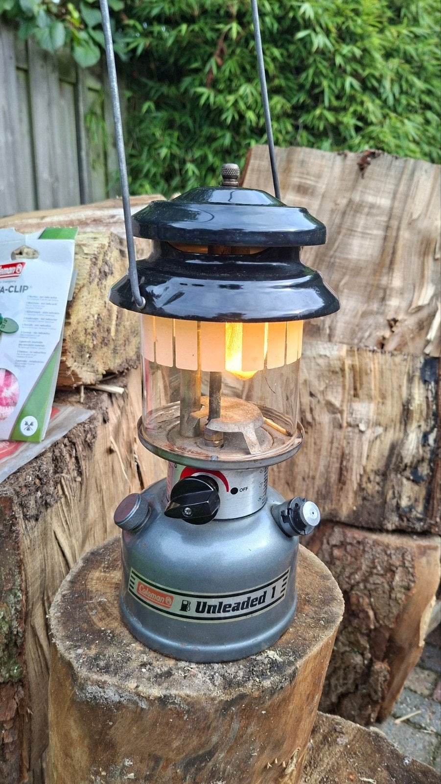 Coleman Unleaded 1 Benzine Lamp met Trechter en Gloeikousen, Caravans en Kamperen, Ophalen of Verzenden, Gebruikt