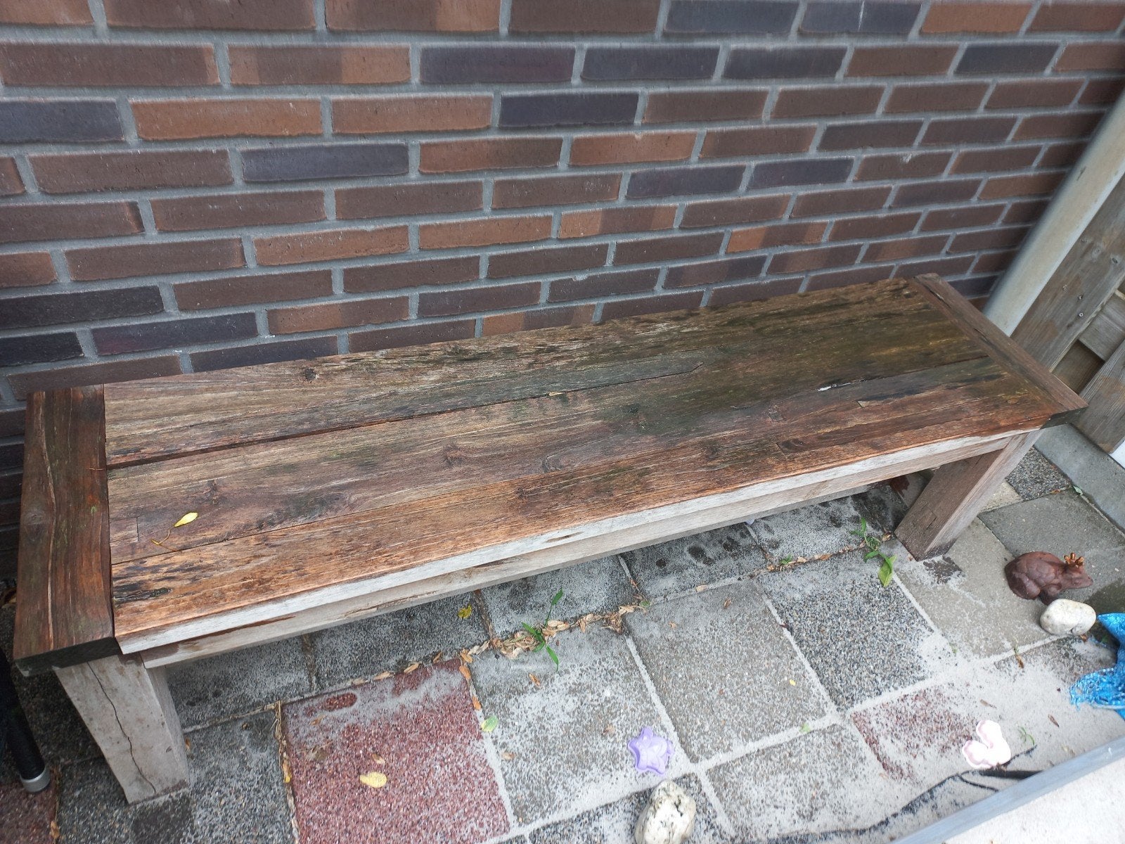 Robuuste houten tuinbank - Gebruikt, Tuin en Terras, Ophalen, Gebruikt, Hout