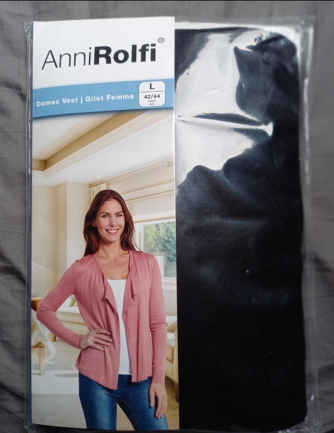 zwart vest anni rolfi  maat L nieuw, Zwart, Maat 42/44 (L), Nieuw, Anni Rolfi