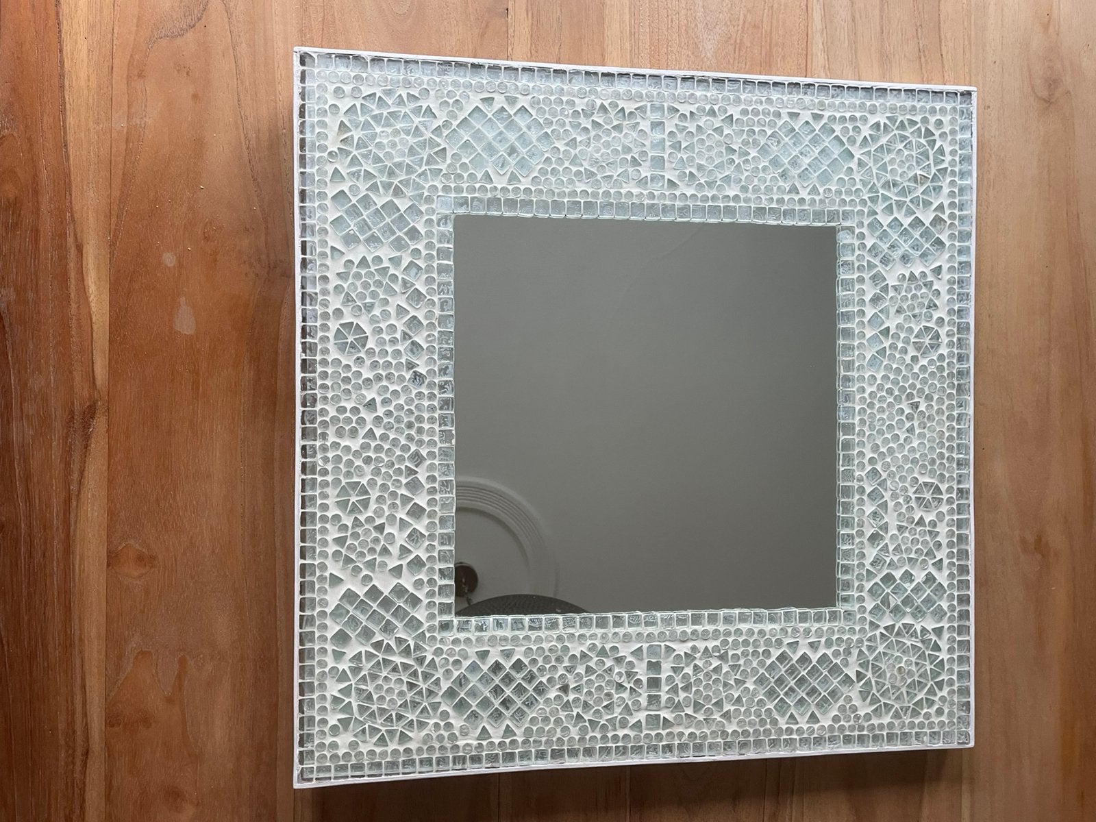 Mozaïek spiegel, Huis en Inrichting, Ophalen, Vierkant, Zo goed als nieuw, Minder dan 100 cm