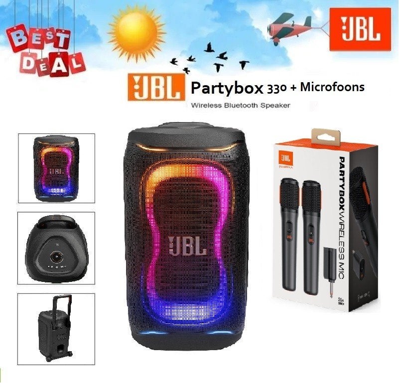 ✅NIEUW✅ JBL Partybox 330 + JBL Draadloze microfoons (2 st.), Ophalen of Verzenden, Nieuw, Center speaker, JBL
